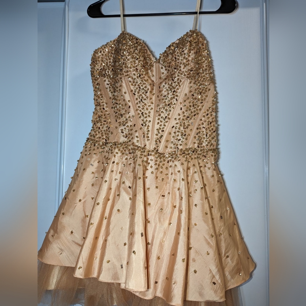 May Queen Couture Gold Sequince Dress